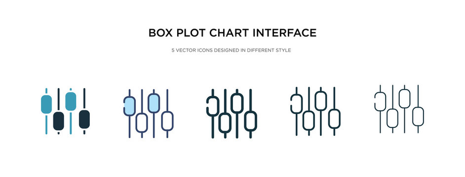 box plot chart interface icon in different style vector illustration. two colored and black box plot chart interface vector icons designed in filled, outline, line and stroke style can be used for