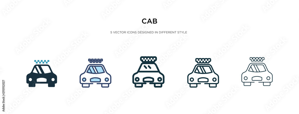 Aufkleber cab icon in different style vector illustration. two colored and black cab vector icons designed in 
