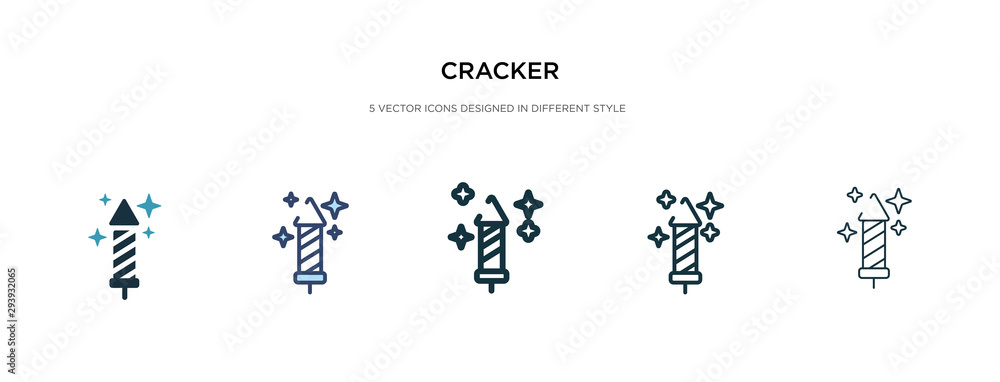 Poster cracker icon in different style vector illustration. two colored and black cracker vector icons desi