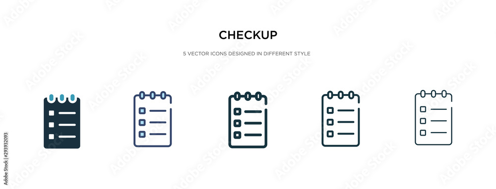 Poster checkup icon in different style vector illustration. two colored and black checkup vector icons desi