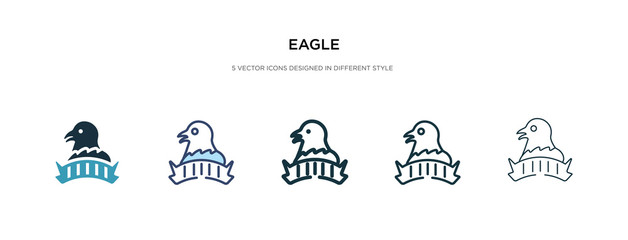 Fototapeta na wymiar eagle icon in different style vector illustration. two colored and black eagle vector icons designed in filled, outline, line and stroke style can be used for web, mobile, ui
