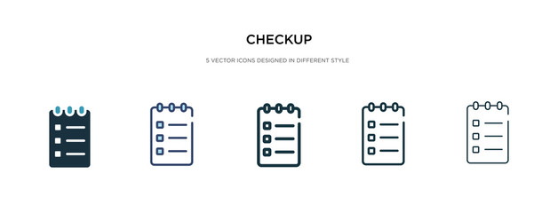 checkup icon in different style vector illustration. two colored and black checkup vector icons designed in filled, outline, line and stroke style can be used for web, mobile, ui