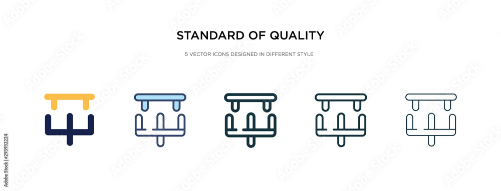 Aufkleber standard of quality icon in different style vector illustration. two colored and black standard of q