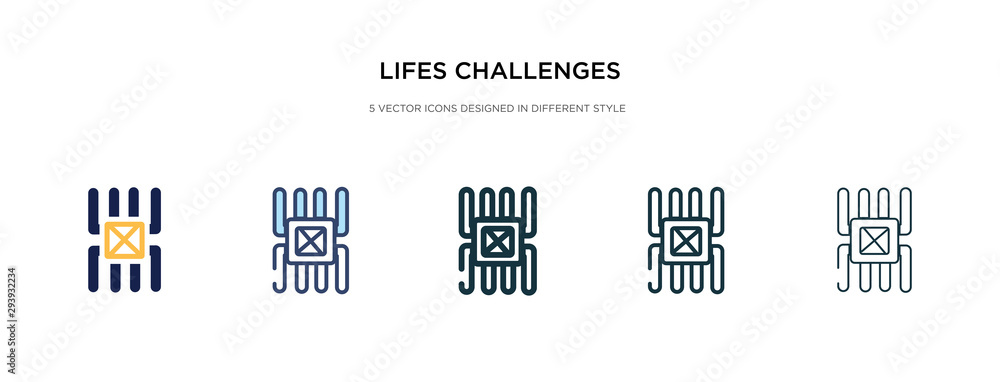 Poster lifes challenges icon in different style vector illustration. two colored and black lifes challenges