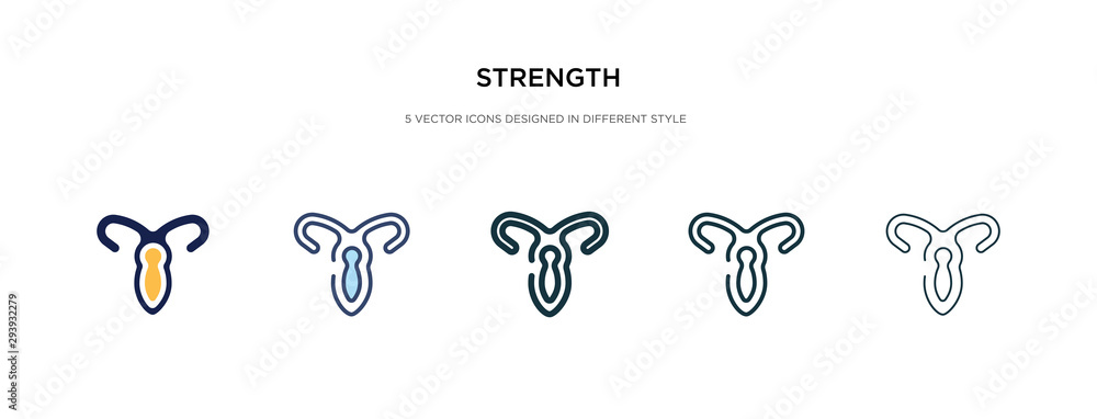 Wall mural strength icon in different style vector illustration. two colored and black strength vector icons designed in filled, outline, line and stroke style can be used for web, mobile, ui