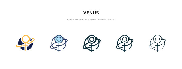 venus icon in different style vector illustration. two colored and black venus vector icons designed in filled, outline, line and stroke style can be used for web, mobile, ui