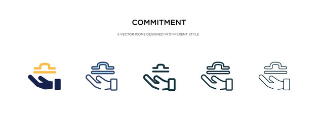 commitment icon in different style vector illustration. two colored and black commitment vector icons designed in filled, outline, line and stroke style can be used for web, mobile, ui