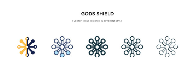 gods shield icon in different style vector illustration. two colored and black gods shield vector icons designed in filled, outline, line and stroke style can be used for web, mobile, ui