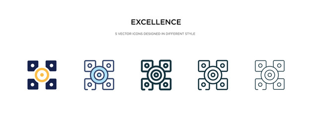 Fototapeta na wymiar excellence icon in different style vector illustration. two colored and black excellence vector icons designed in filled, outline, line and stroke style can be used for web, mobile, ui