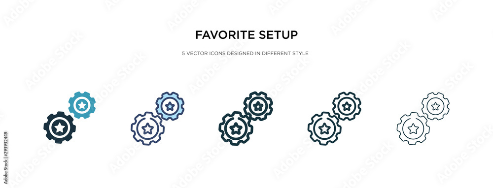 Poster favorite setup icon in different style vector illustration. two colored and black favorite setup vec