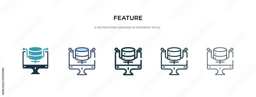 Aufkleber feature icon in different style vector illustration. two colored and black feature vector icons desi