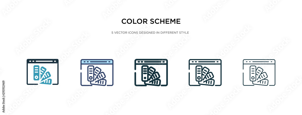 Poster color scheme icon in different style vector illustration. two colored and black color scheme vector 