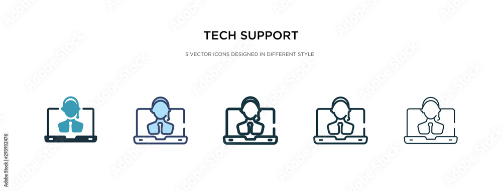 Aufkleber tech support icon in different style vector illustration. two colored and black tech support vector 