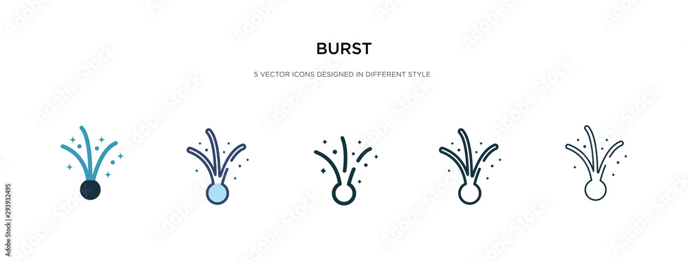 Poster burst icon in different style vector illustration. two colored and black burst vector icons designed