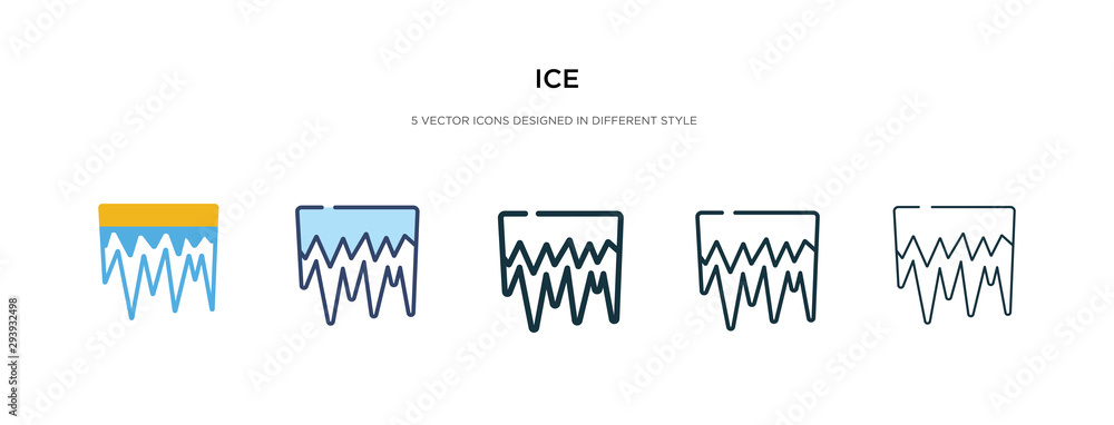 Poster ice icon in different style vector illustration. two colored and black ice vector icons designed in 
