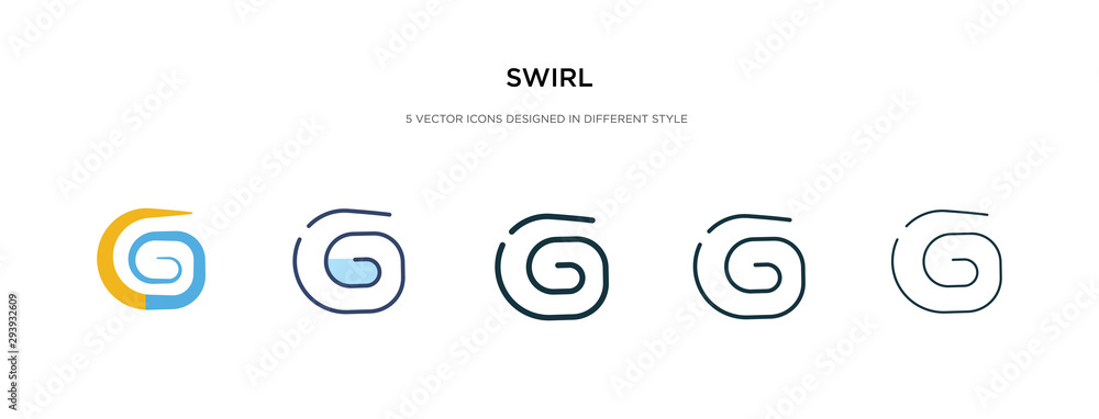 Poster swirl icon in different style vector illustration. two colored and black swirl vector icons designed