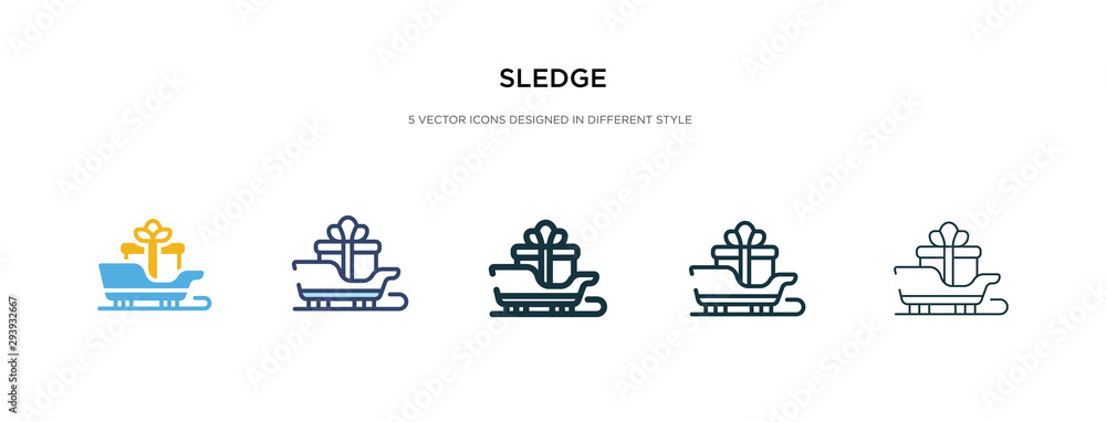 Poster sledge icon in different style vector illustration. two colored and black sledge vector icons design