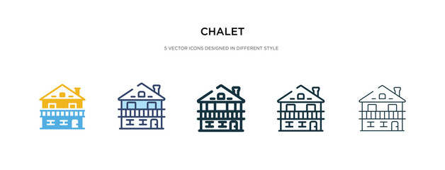chalet icon in different style vector illustration. two colored and black chalet vector icons designed in filled, outline, line and stroke style can be used for web, mobile, ui