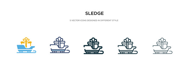 Fototapeta na wymiar sledge icon in different style vector illustration. two colored and black sledge vector icons designed in filled, outline, line and stroke style can be used for web, mobile, ui