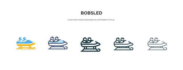 bobsled icon in different style vector illustration. two colored and black bobsled vector icons designed in filled, outline, line and stroke style can be used for web, mobile, ui