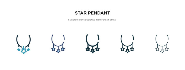 star pendant icon in different style vector illustration. two colored and black star pendant vector icons designed in filled, outline, line and stroke style can be used for web, mobile, ui