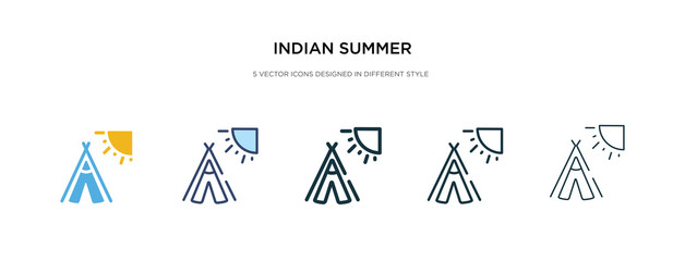 indian summer icon in different style vector illustration. two colored and black indian summer vector icons designed in filled, outline, line and stroke style can be used for web, mobile, ui