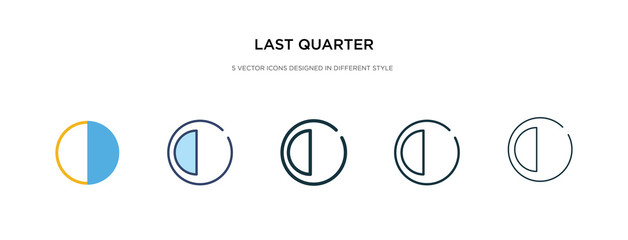 last quarter icon in different style vector illustration. two colored and black last quarter vector icons designed in filled, outline, line and stroke style can be used for web, mobile, ui