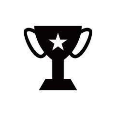 Trophy cup icon. Winner trophy cup icon. Sport competition silhouette symbol. Vector illustration.