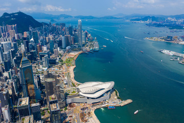  Aerial view of the Hong Kong island side