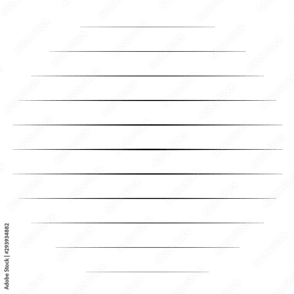 Poster abstract lines circle. thin lines halftone circle element. parallel, straight strips, stripes. simpl