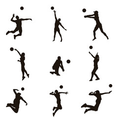 Volleyball Player Silhouettes