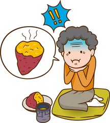 おばあちゃん　芋が喉に詰まる