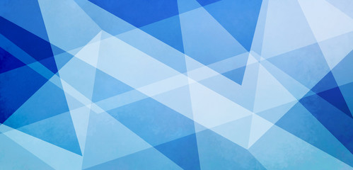 blue background with white layers of textured transparent triangle shapes in geometric design