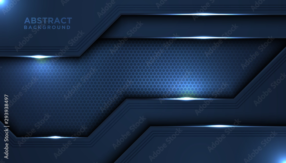 Aufkleber dark abstract background with overlap layers. luxury design concept