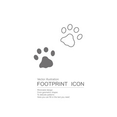 Fototapeta na wymiar Vector drawn animal footprints. Isolated on white background.