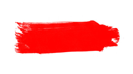 Red paint line isolated on white background