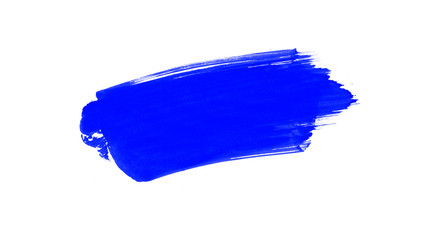 Blue ink brush isolated on white background