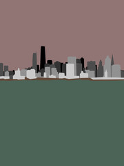 Vector drawing of San Francisco's skyline