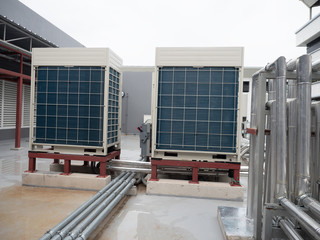compressive unit of air conditioner installed outdoor.