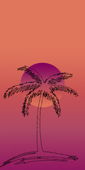 Retro 80's Palm Tree Vector