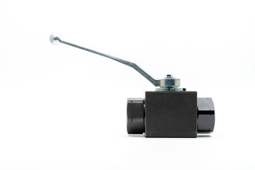 Fototapeta premium Industrial steam ball valve on white background.