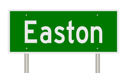 Rendering of a green highway sign for Easton Maryland