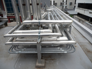 compressive unit of air conditioner installed outdoor.