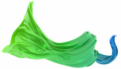 Abstract background of multicolored wavy shape. 3d rendering image.