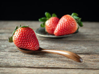 closeup shot of red ripe strawberry