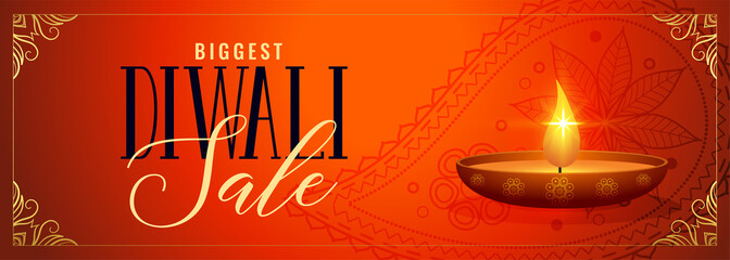 happy diwali sale and promotion decorative banner design