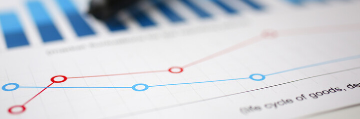 Fototapeta premium Financial statistics documents on magnifying glass lens office table closeup. Internal revenue service inspector sum check irs investigation exchange market earnings savings loan and credit concept