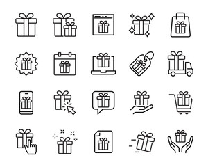 set of gift icons, birthday gift, present, gift box, christmas gift