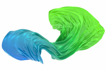 Abstract background of multicolored wavy shape. 3d rendering image.