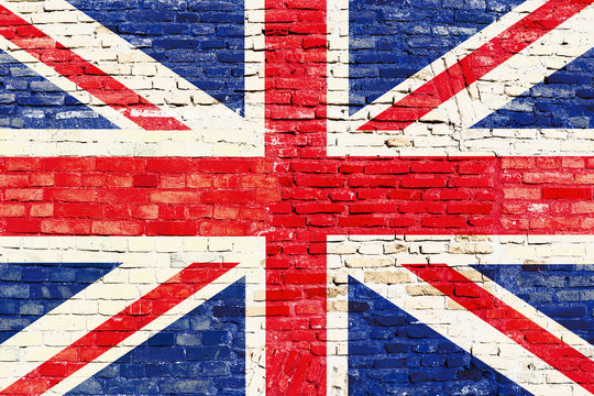UK and European Union crisis. Flag of the United Kingdom
